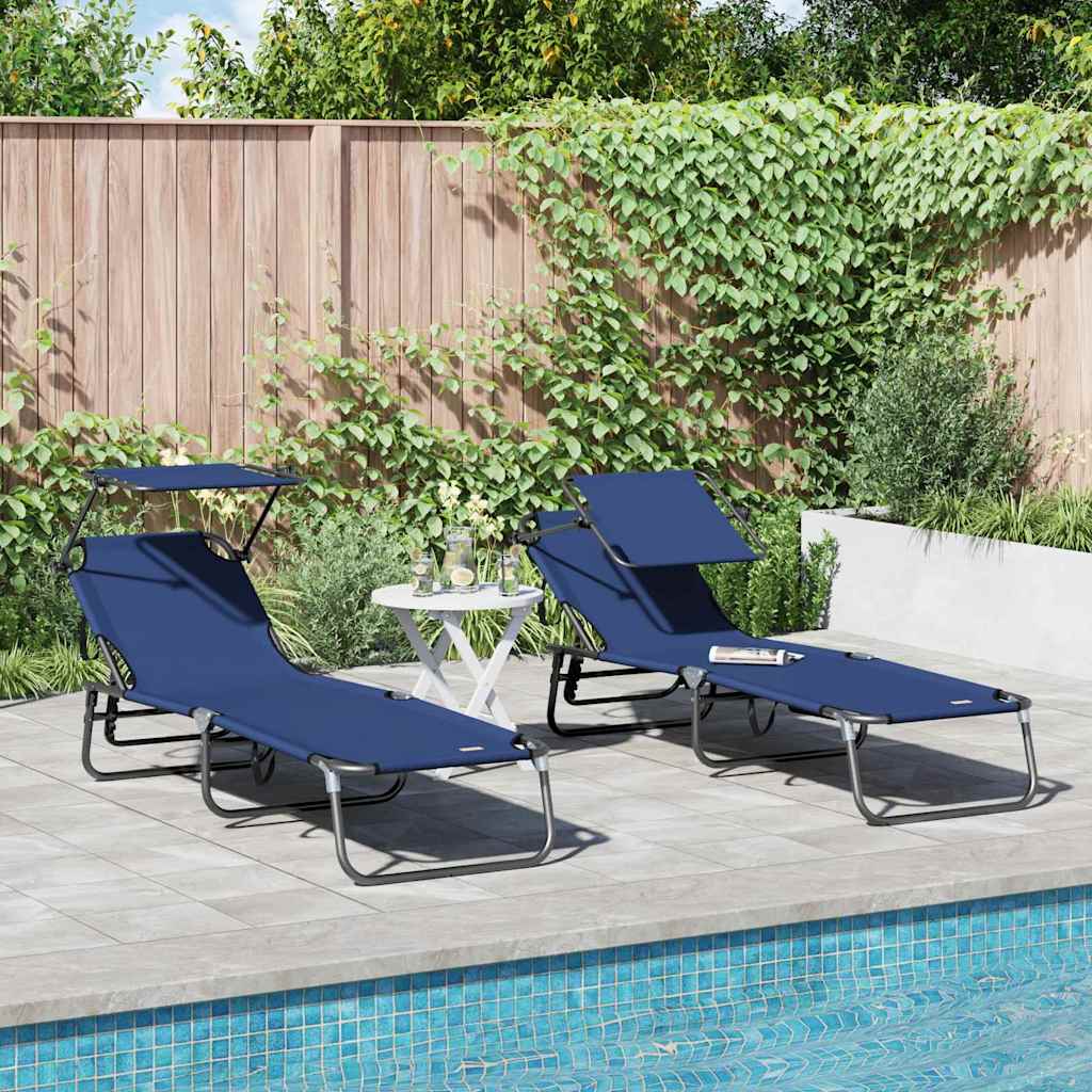 Klappbare Sonnenliege Blau 190 x 57 x 81 cm Oxford