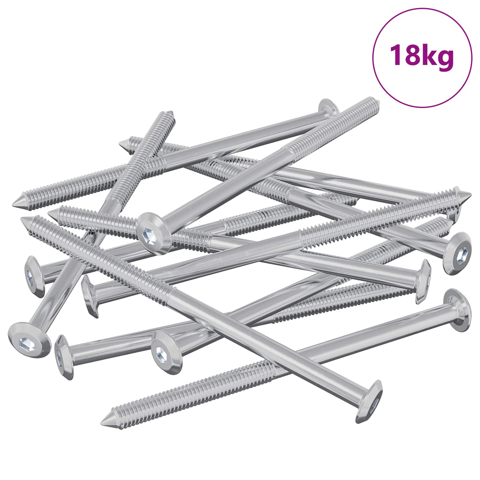 Möbel-Schrauben 2 pcs Silber M6 x 60 mm Stahl