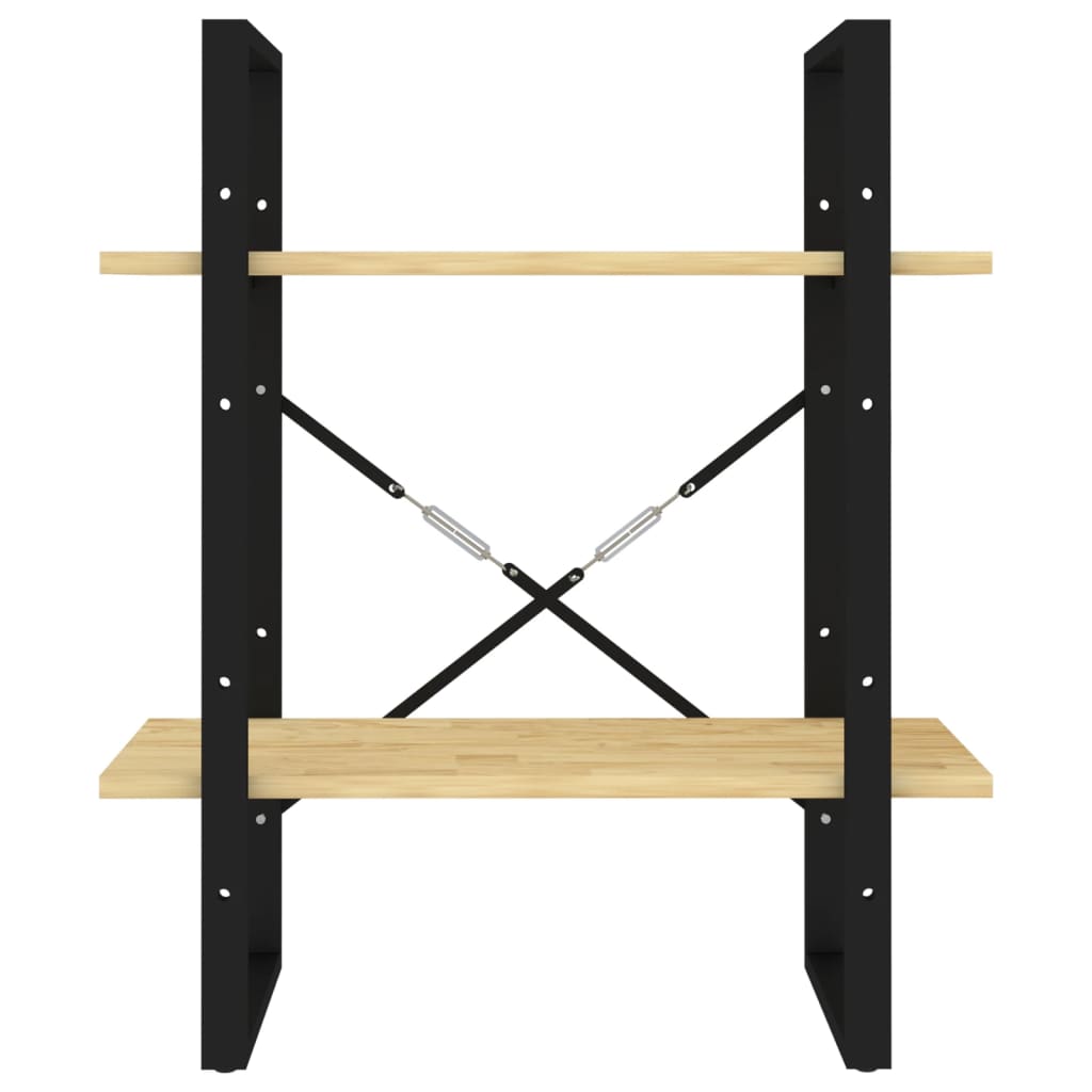 Bücherregal 2 Fächer Weiß 60x30x70 cm Holzwerkstoff