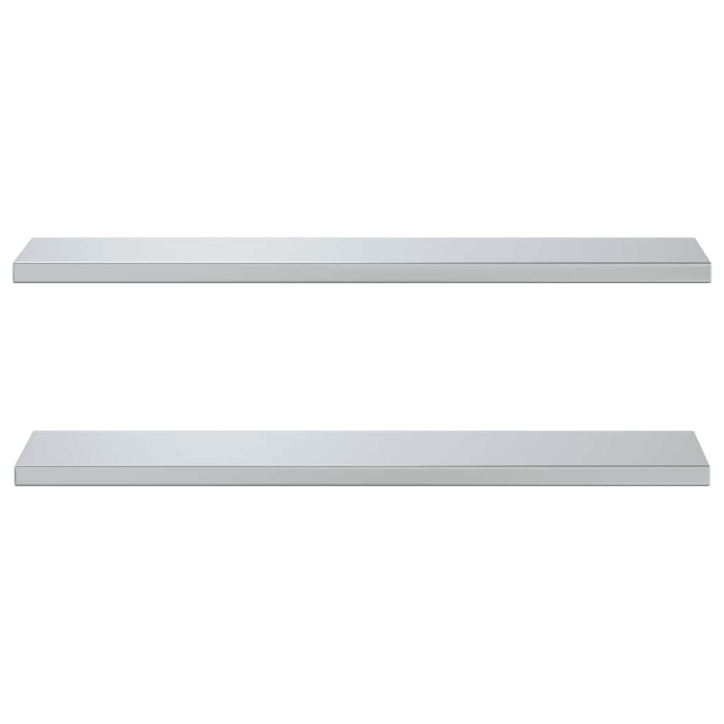 Wandregale 2 Stk. 100x40 cm Silbern Edelstahl