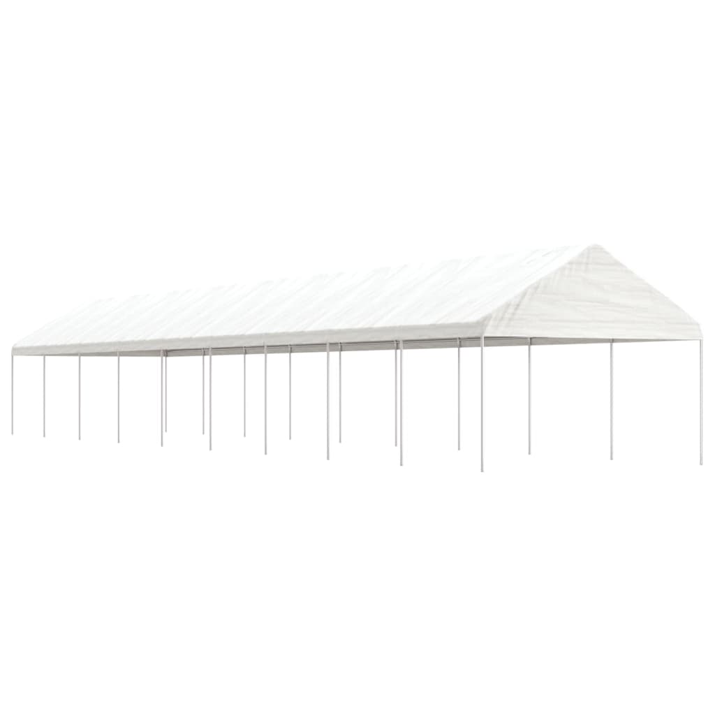 Pavillon mit Dach Weiß 4,46x4,08x3,22 m Polyethylen
