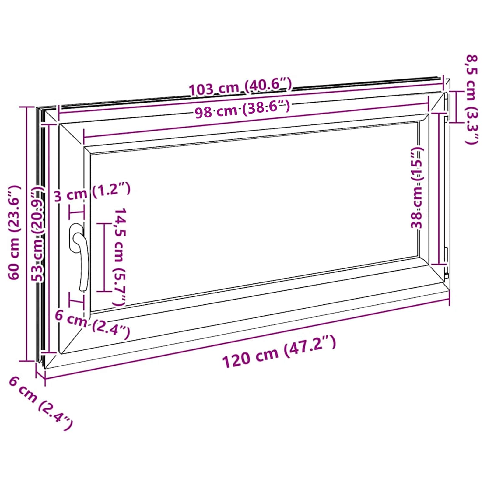 Kellerfenster RISOR 50 x 50 cm PVC und Glas Weiß