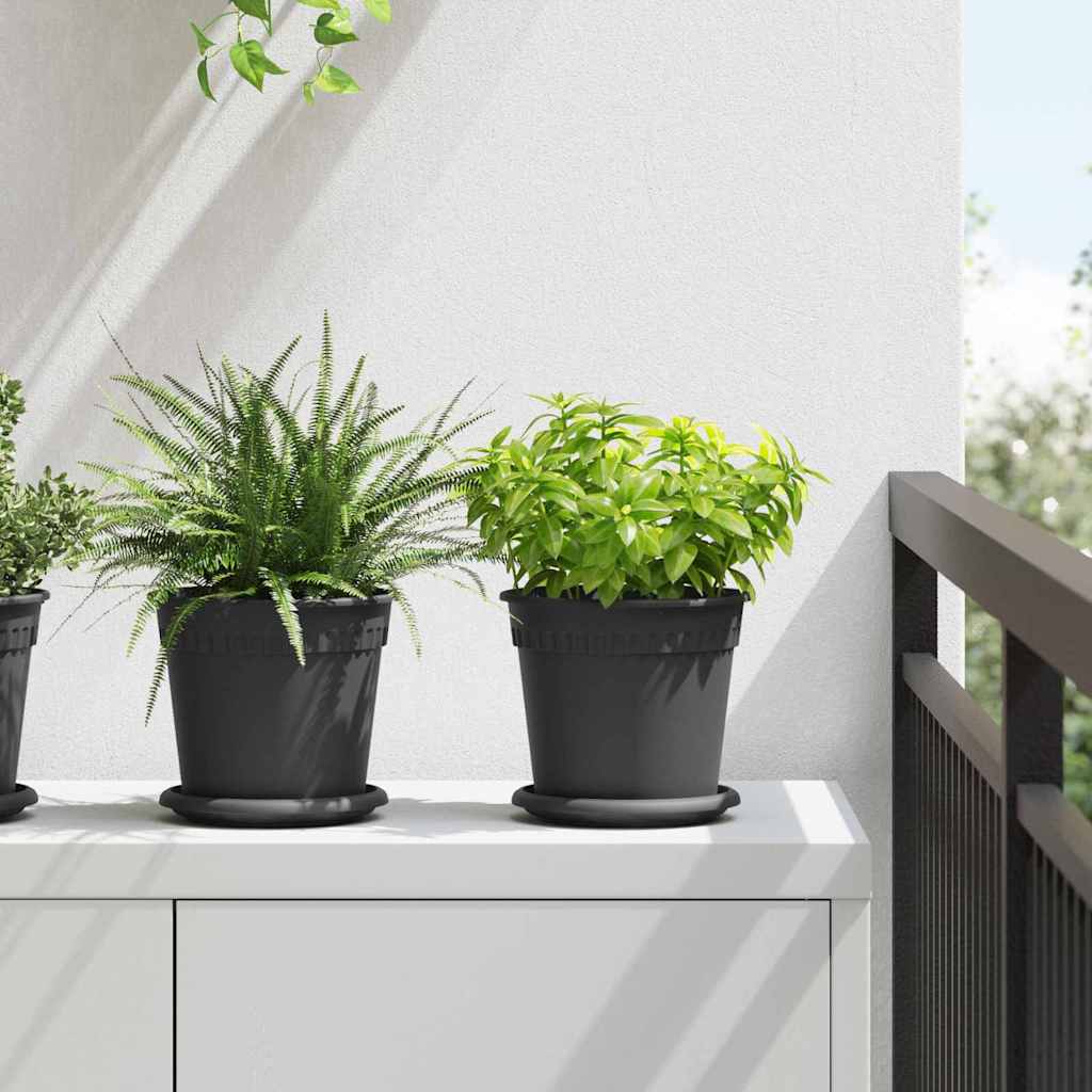 Blumentöpfe 6 pcs Ziegelrot Ø 12,5 x 10 cm Kunststoff