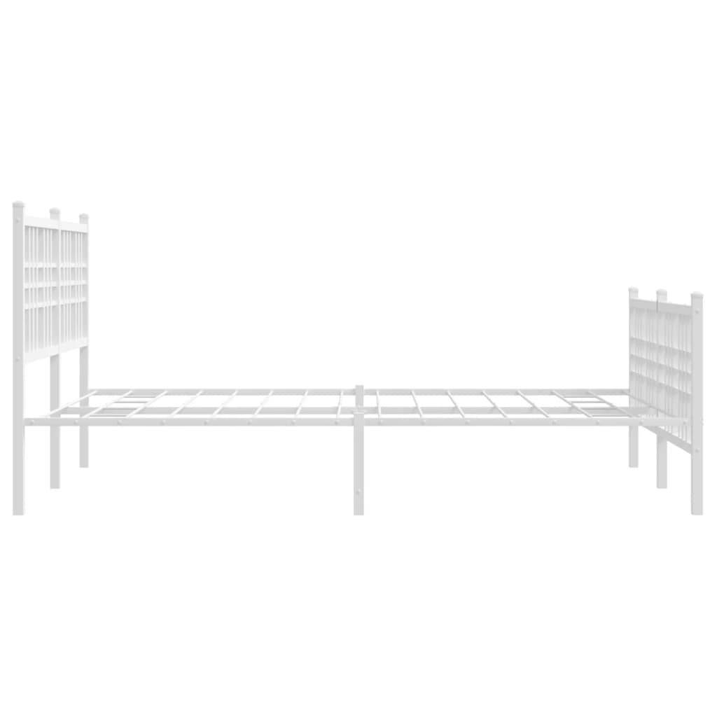 Bettgestell mit Kopf- und Fußteil Metall Schwarz 90x200 cm