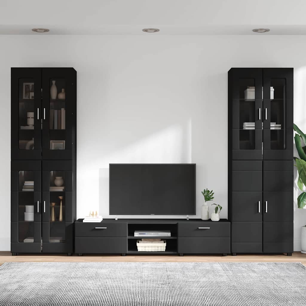 Highboard mit Regal FLORIN Weiß 60 x 35 x 182 cm Holzwerkstoff