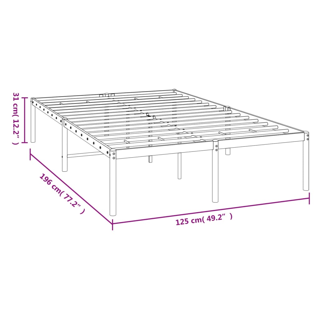 Bettgestell Metall Schwarz 75x190 cm