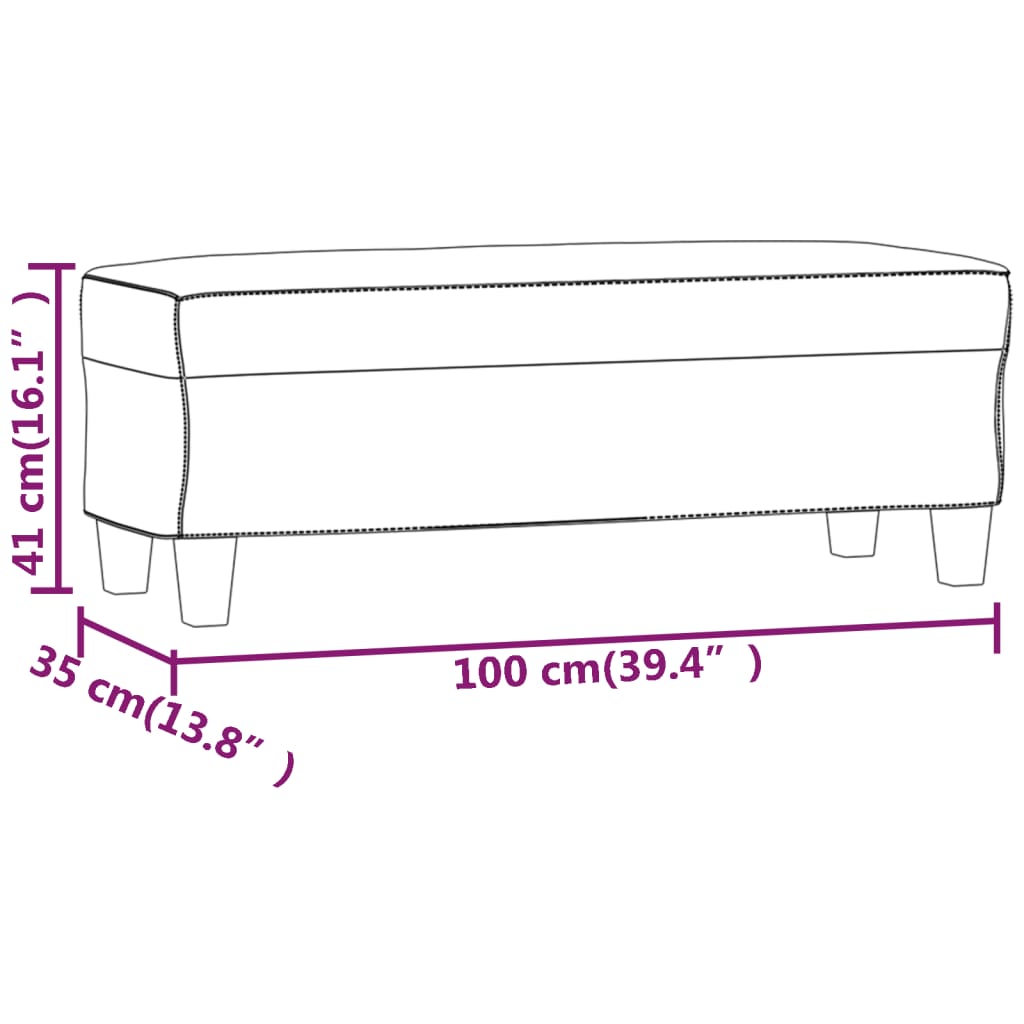 Sitzbank Hellgrau 70x35x41 cm Mikrofasergewebe