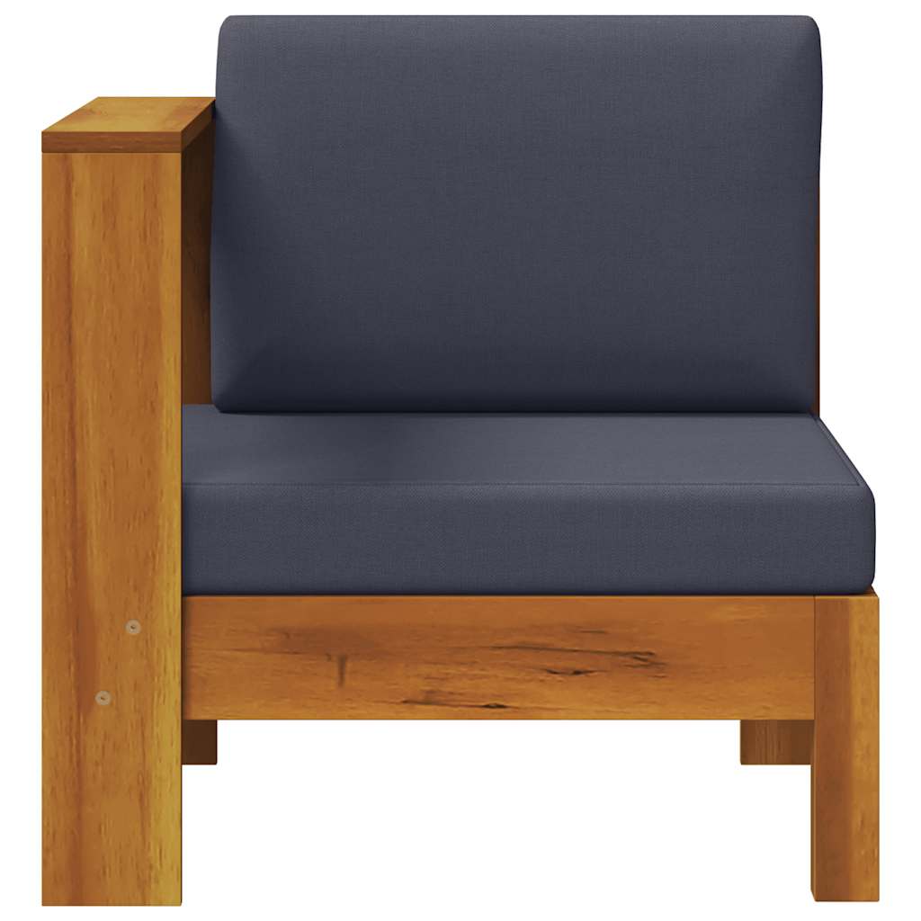 2-tlg. Garten-Lounge-Set mit Cremeweißen Kissen Akazienholz