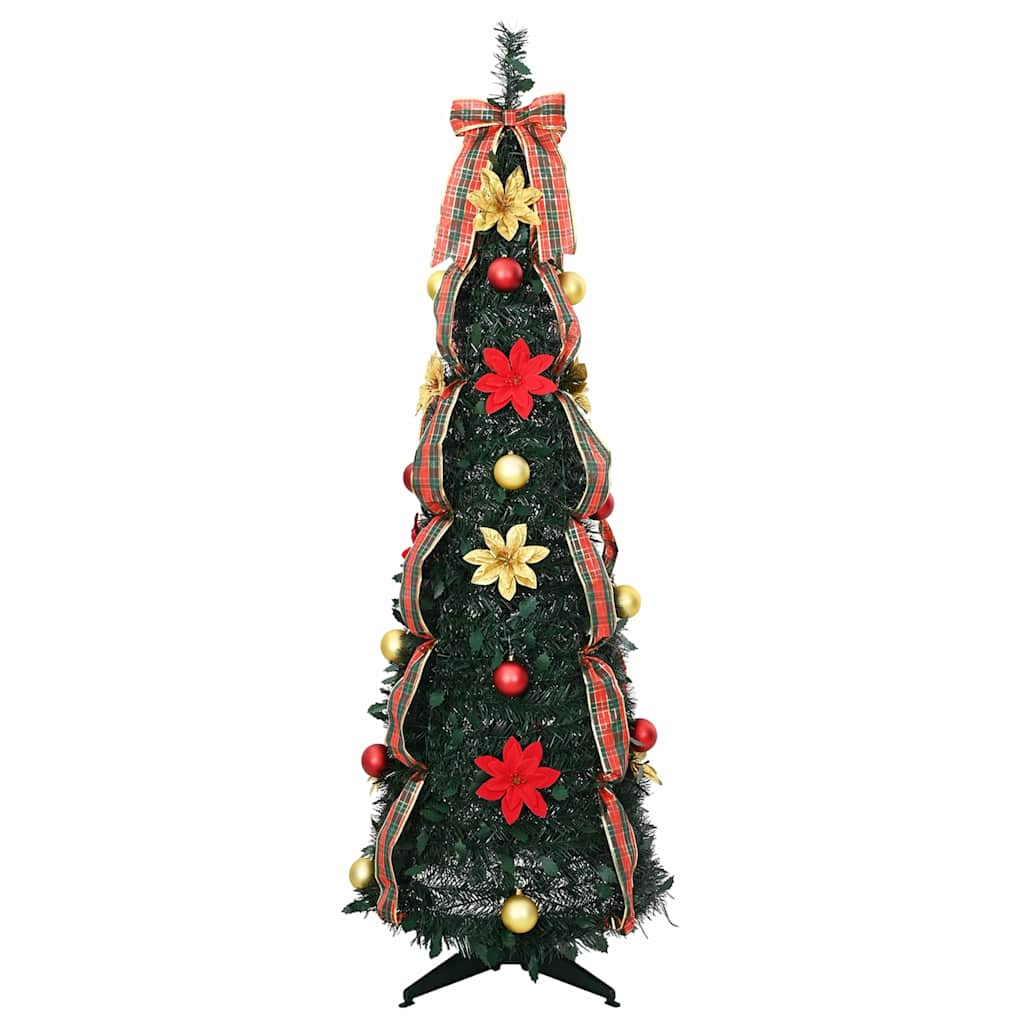 Künstlicher Weihnachtsbaum mit 50 LEDs Grün 125 cm PVC
