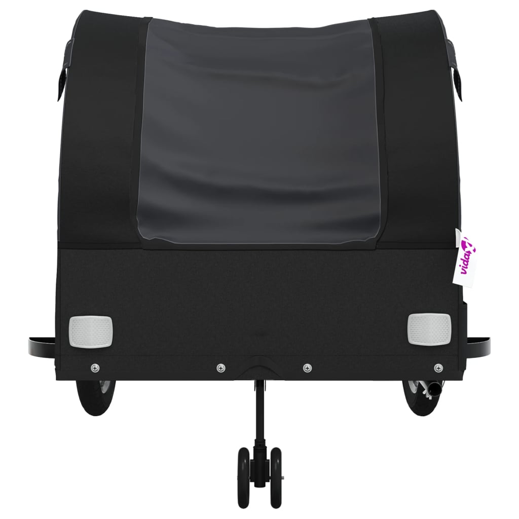 Fahrradanhänger Schwarz und Orange 30 kg Eisen
