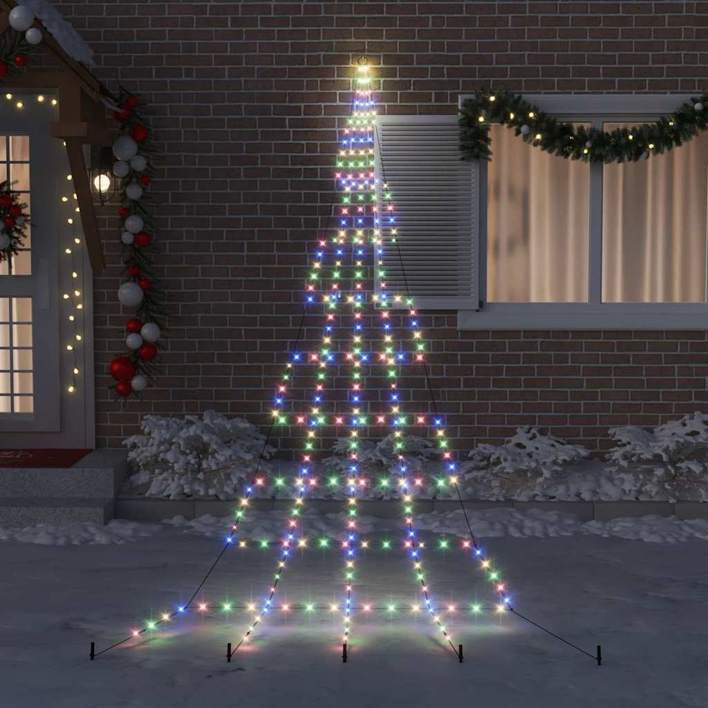 LED Weihnachtsbaum mit Erdspießen Warmes Weiß 182 cm Metall