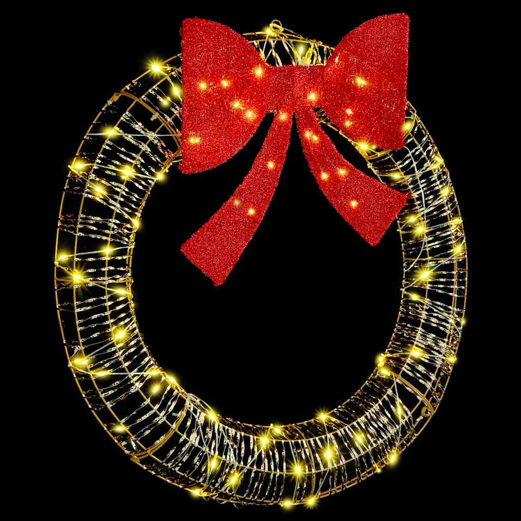 Kranz mit 60 LEDs Warmweiß 76 x 76 x 8 cm PET