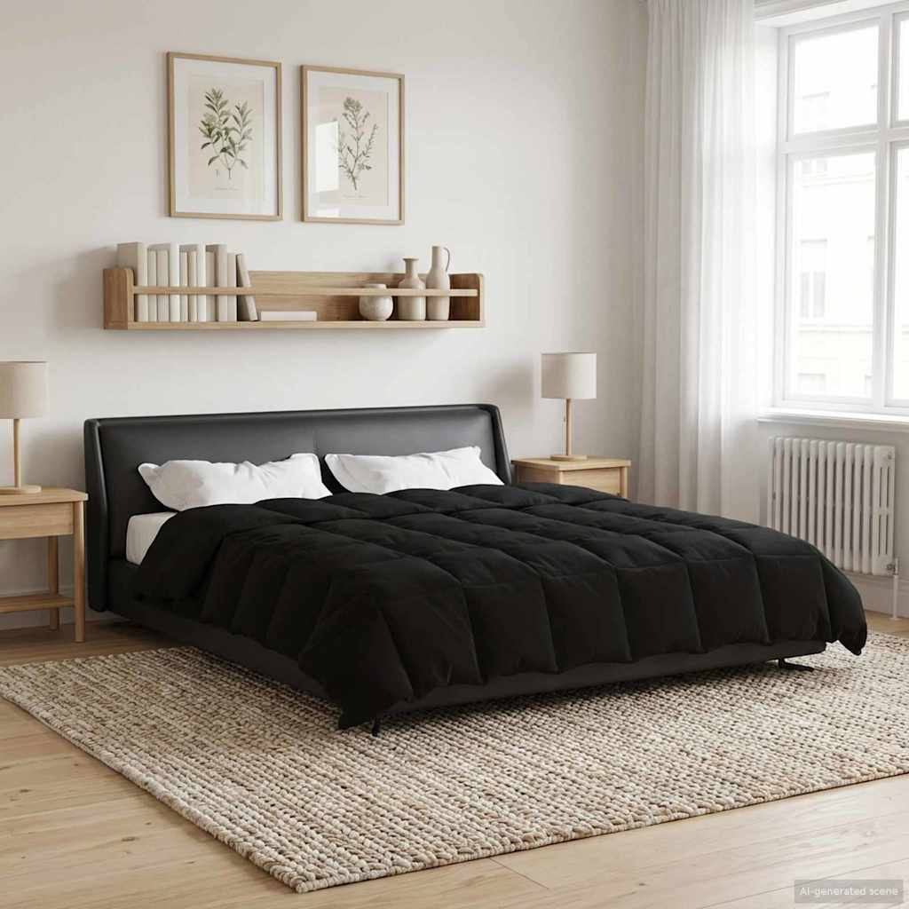 Winterbettdecke Gepolstert Anthrazit 240 x 260 cm Mikrofaser