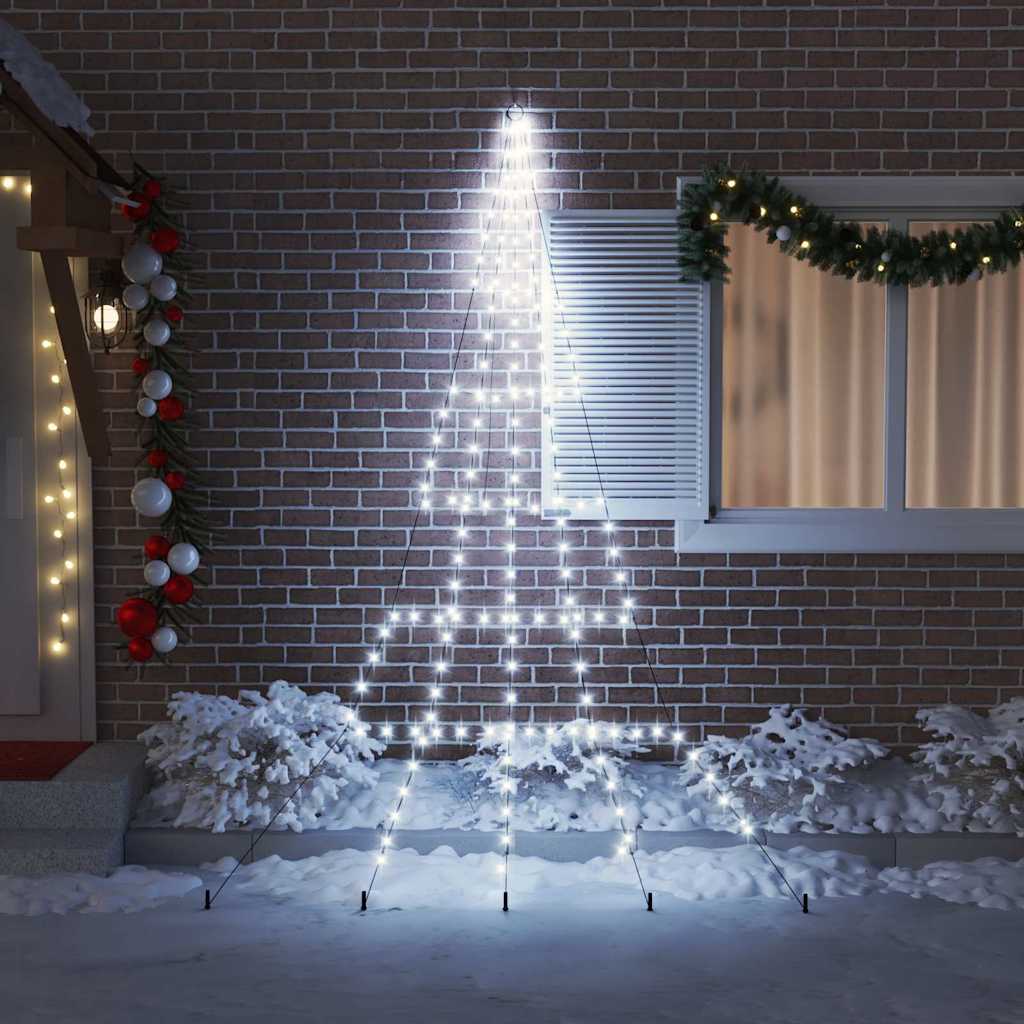 LED Weihnachtsbaum mit Erdspießen Warmes Weiß 182 cm Metall