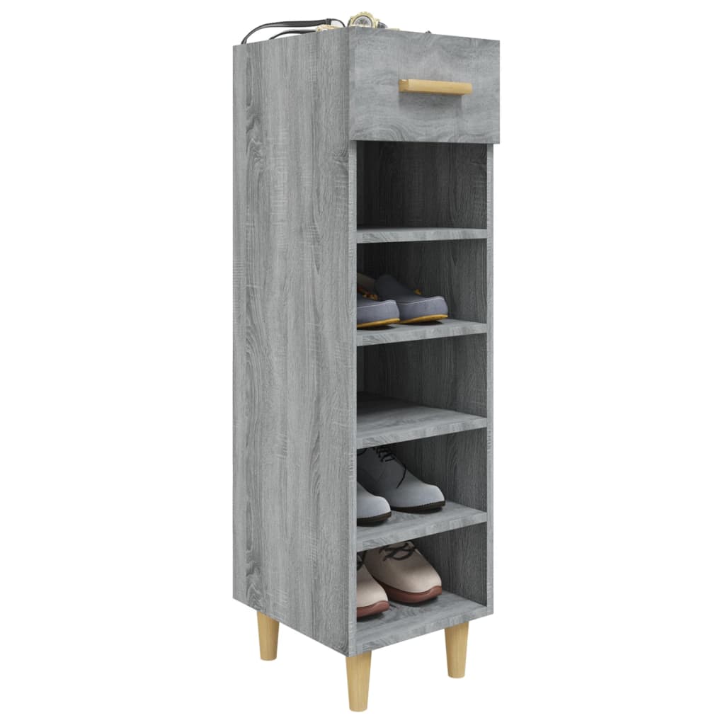 Schuhschrank Betongrau 30x35x105 cm Holzwerkstoff