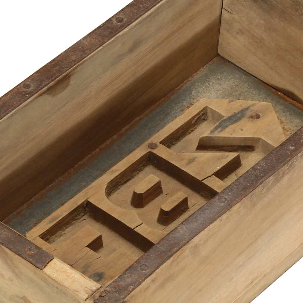 Tablett Braun 30 x 15 x 9 cm Massives upgecyceltes Holz