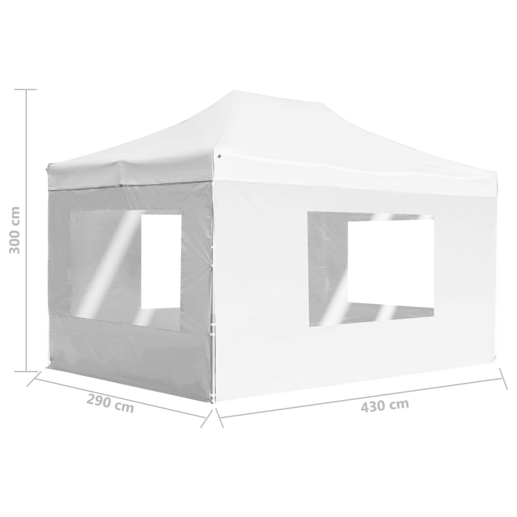 Profi-Partyzelt Faltbar mit Wänden Aluminium 3×3m Weiß