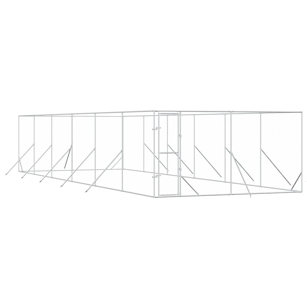 Outdoor-Hundezwinger Silbern 2x2x2 m Verzinkter Stahl