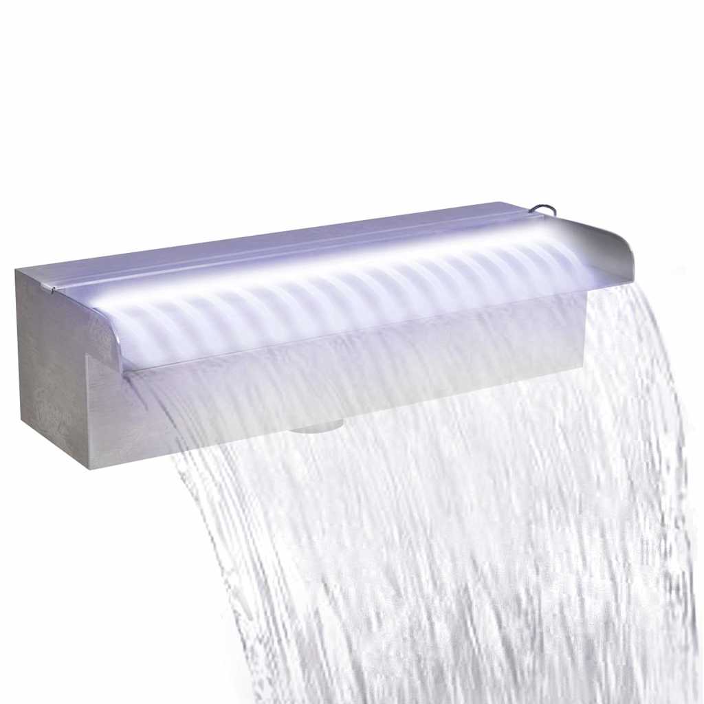 Pool-Wasserfall mit LEDs Edelstahl 110 cm