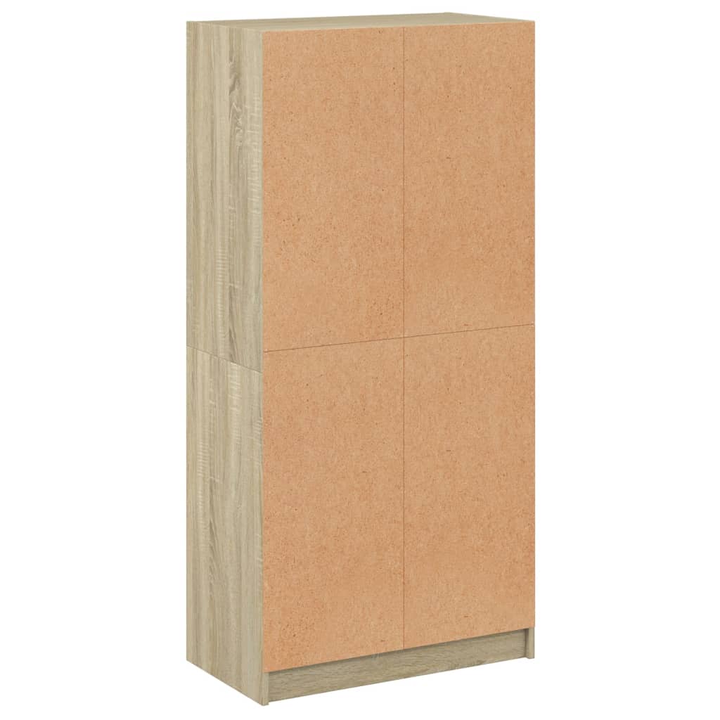 Bücherschrank mit Türen Weiß 136x37x142 cm Holzwerkstoff