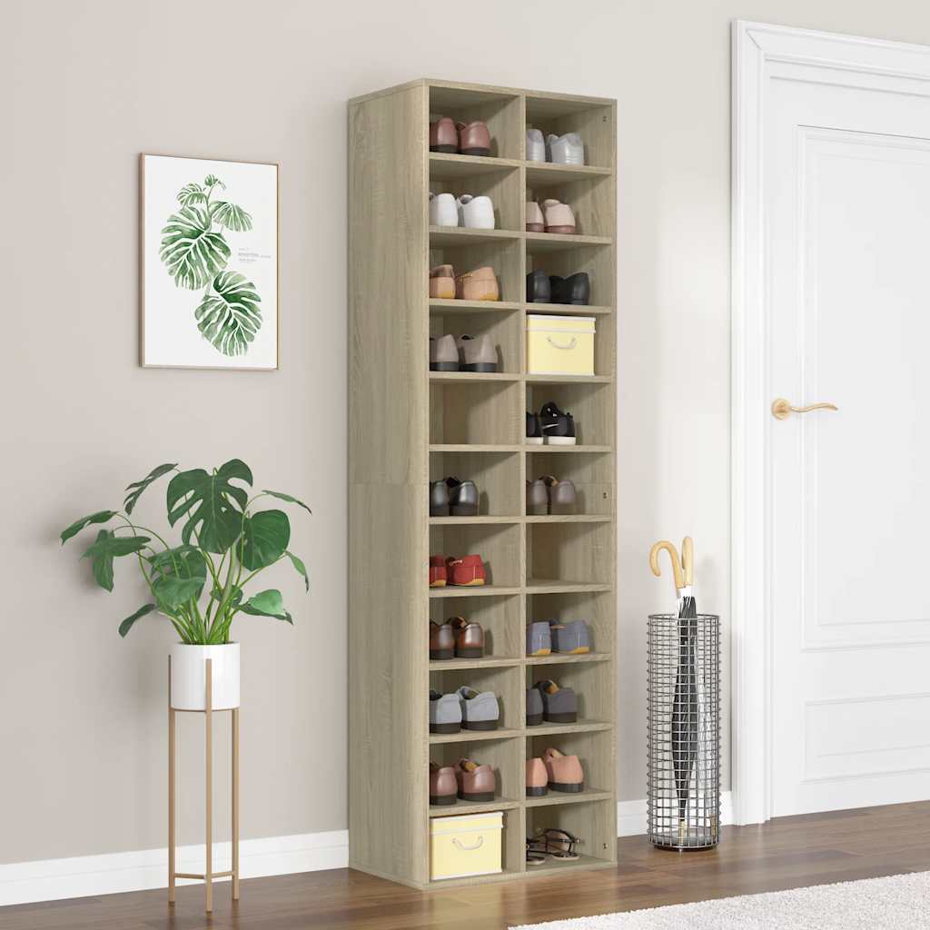 Schuhschrank Weiß 54x34x183 cm Holzwerkstoff