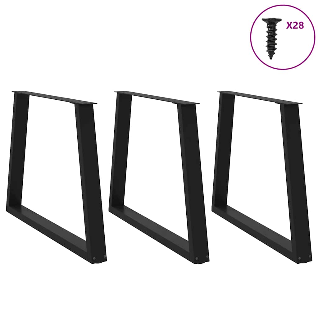 Couchtischbeine V-Form 2 Stück Schwarz 30x(30-31,3) cm Stahl