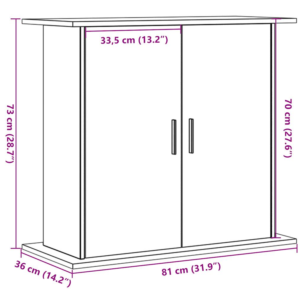 Aquariumständer Weiß 81x36x73 cm Holzwerkstoff