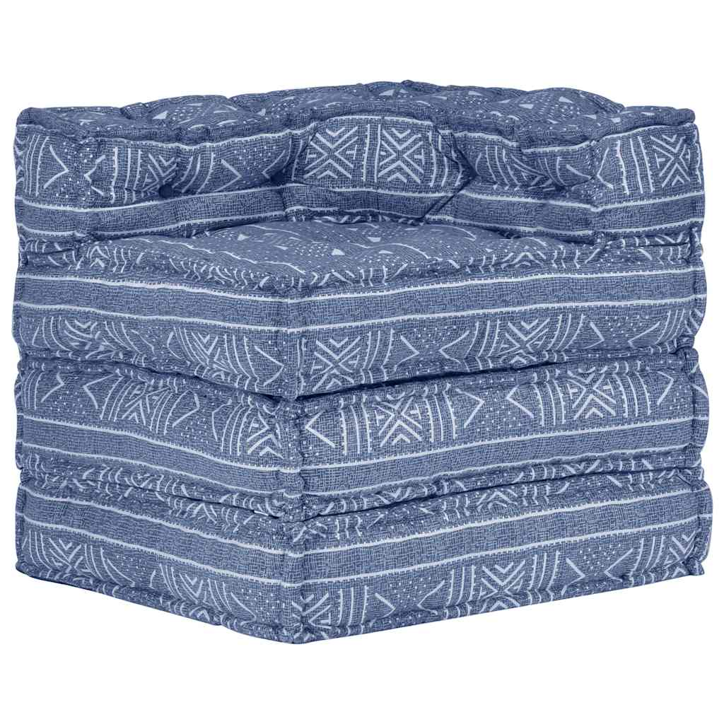 2-Sitzer Modularer Pouf Patchwork Stoff