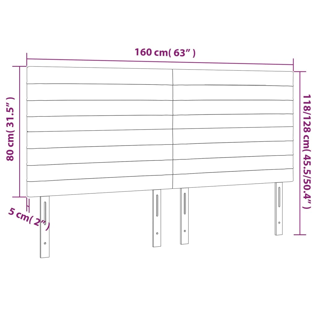 Kopfteil Hellgrau 80x5x118/128 cm Stoff