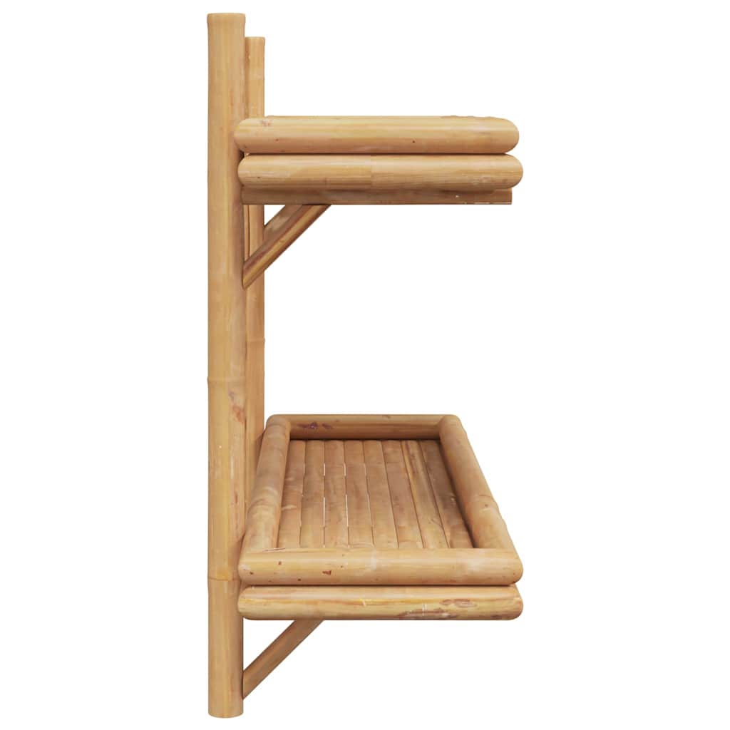 Wandregal mit Regal Wandmontiert Braun 39 x 26 x 60 cm Bambus