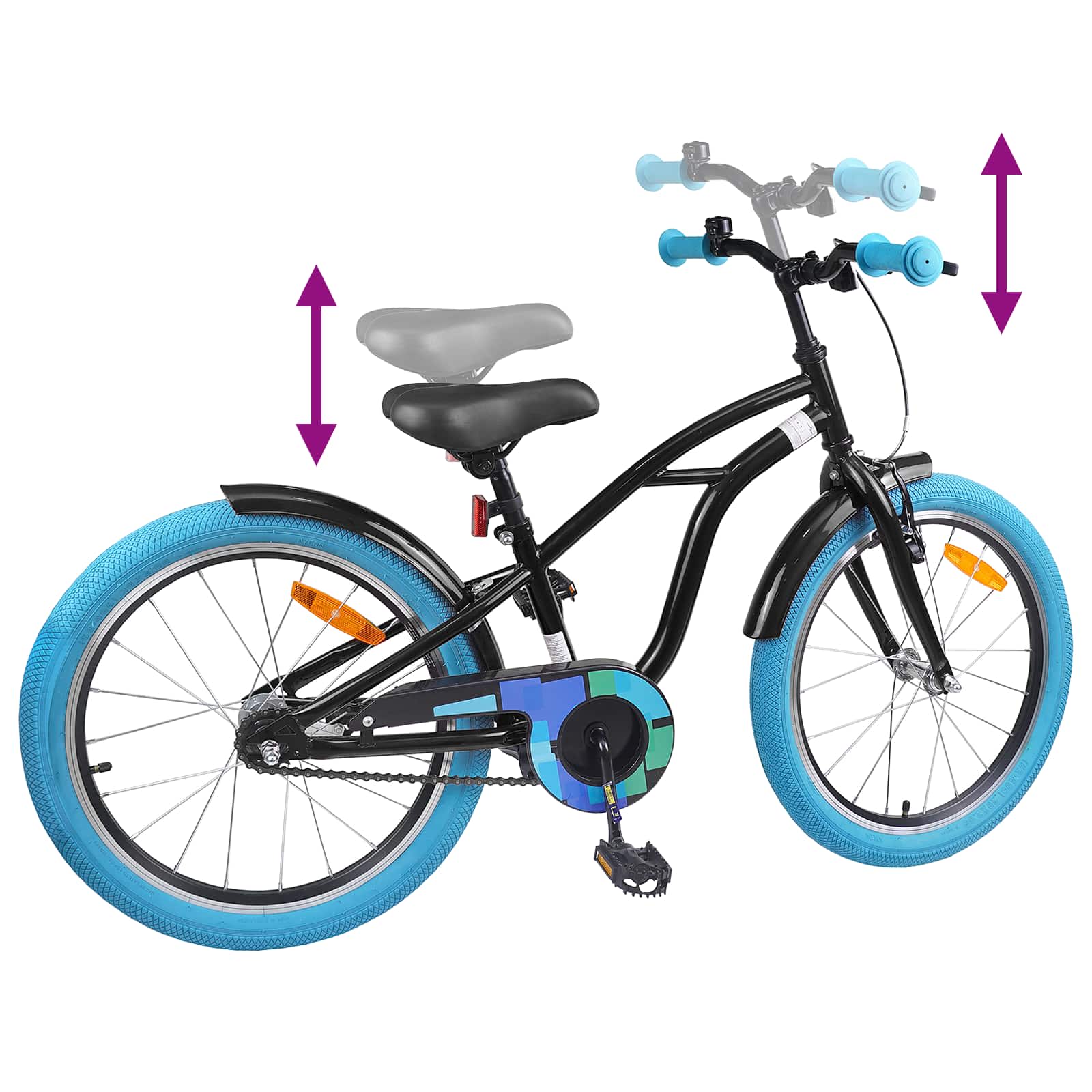 Kinderfahrrad 16 Zoll für 4-6 Jahre alt Schwarz