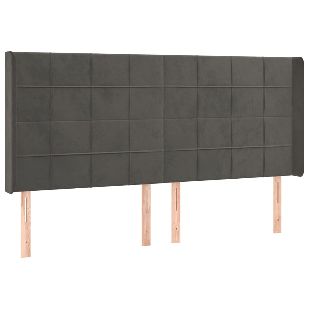 Kopfteil mit Ohren Dunkelblau 93x16x78/88 cm Samt
