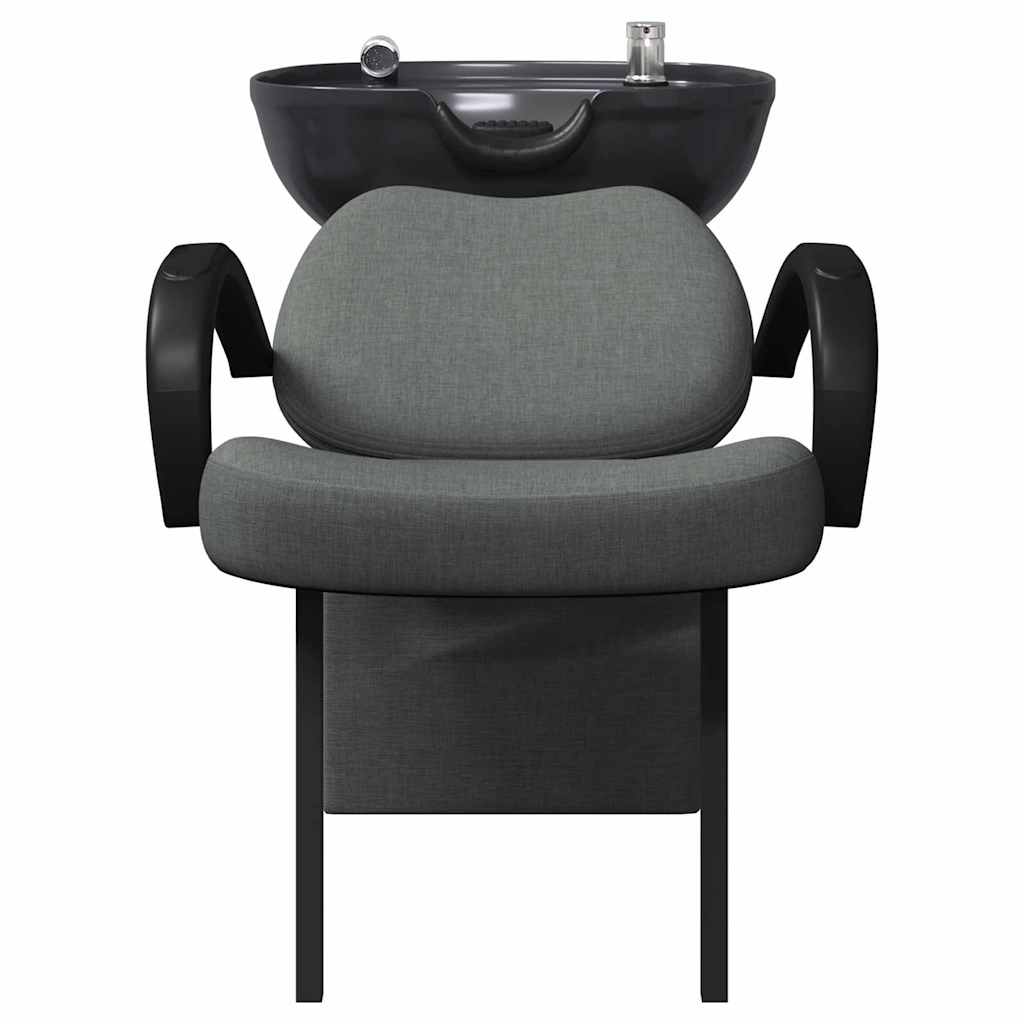 Shampoo Stuhl Dunkelgrau und Schwarz 136 x 60 x 92 cm Stoff