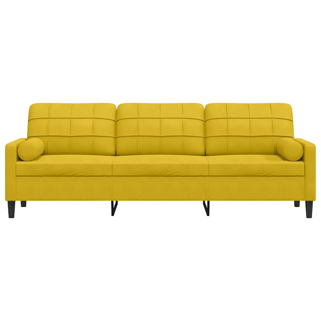 2-Sitzer-Sofa mit Zierkissen Hellgrau 120 cm Samt