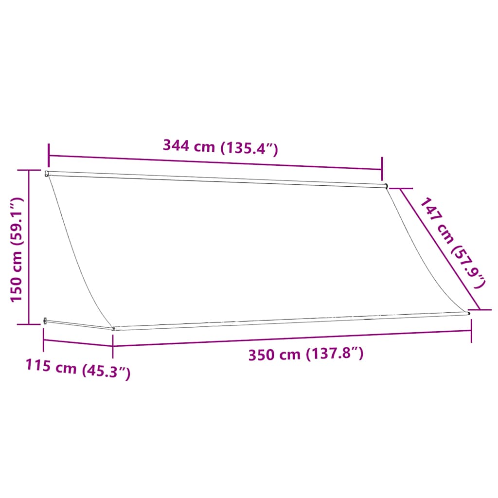 Einziehbare Markise 150×150 cm Blau und Weiß