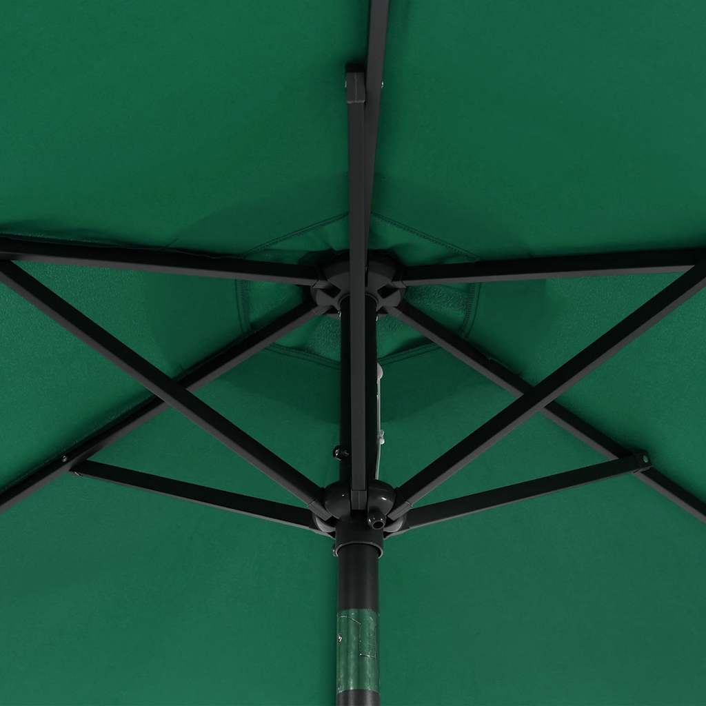 Sonnenschirm mit LED und Stahlmast Weiß 225x225x212 cm