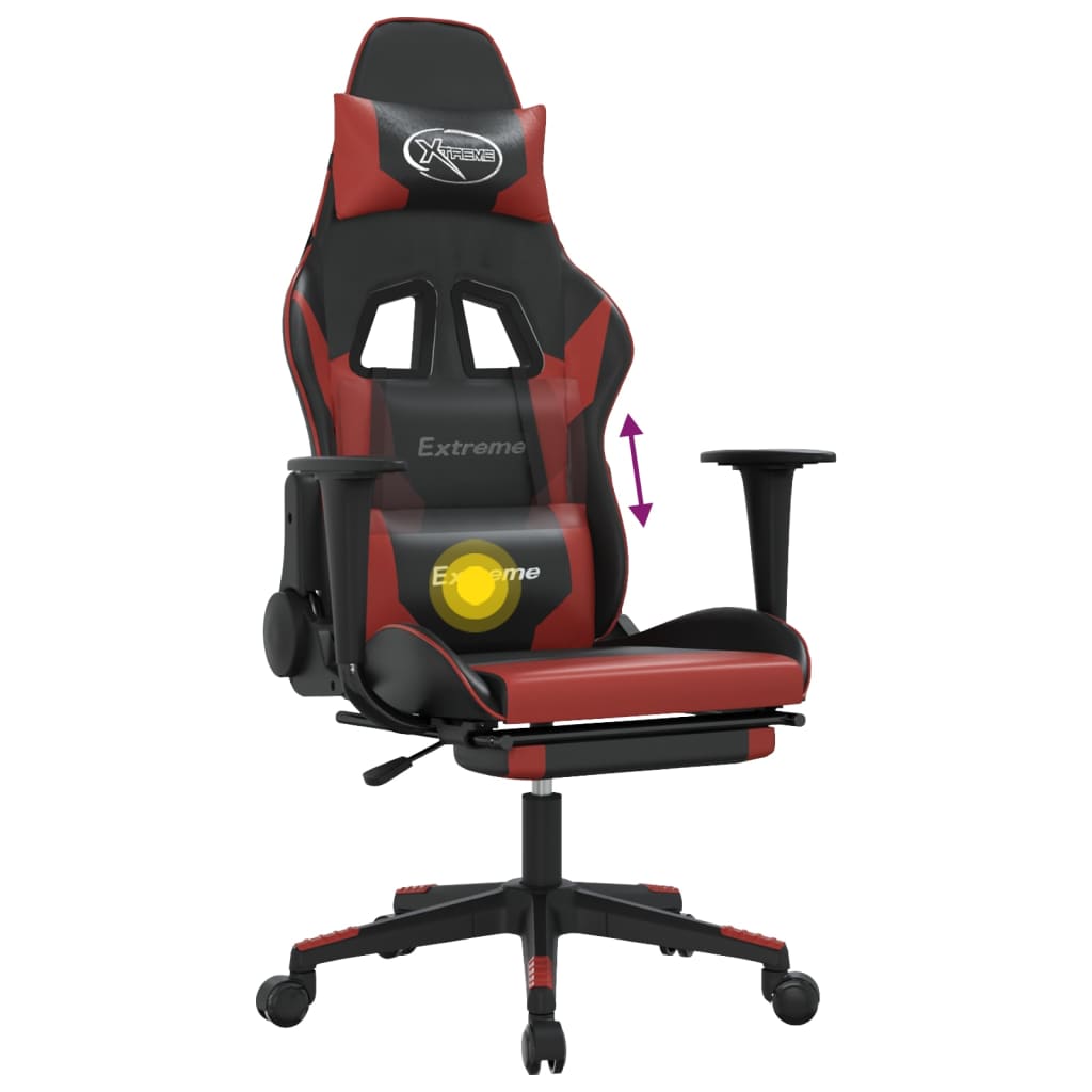 Gaming-Stuhl mit Massagefunktion Schwarz und Blau Kunstleder