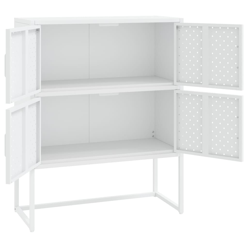 Highboard Schwarz 80x35x135 cm Stahl