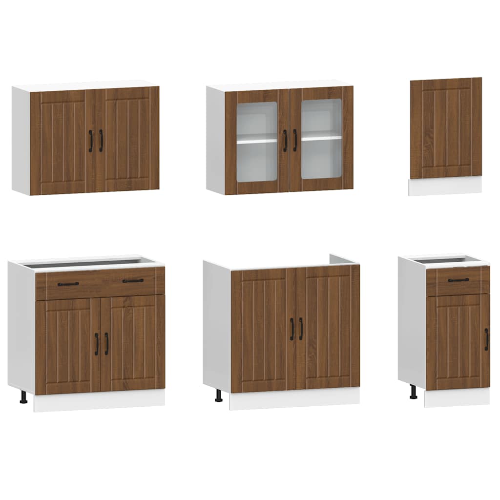 7-tlg. Küchenschrank-Set Kalmar Weiß Holzwerkstoff