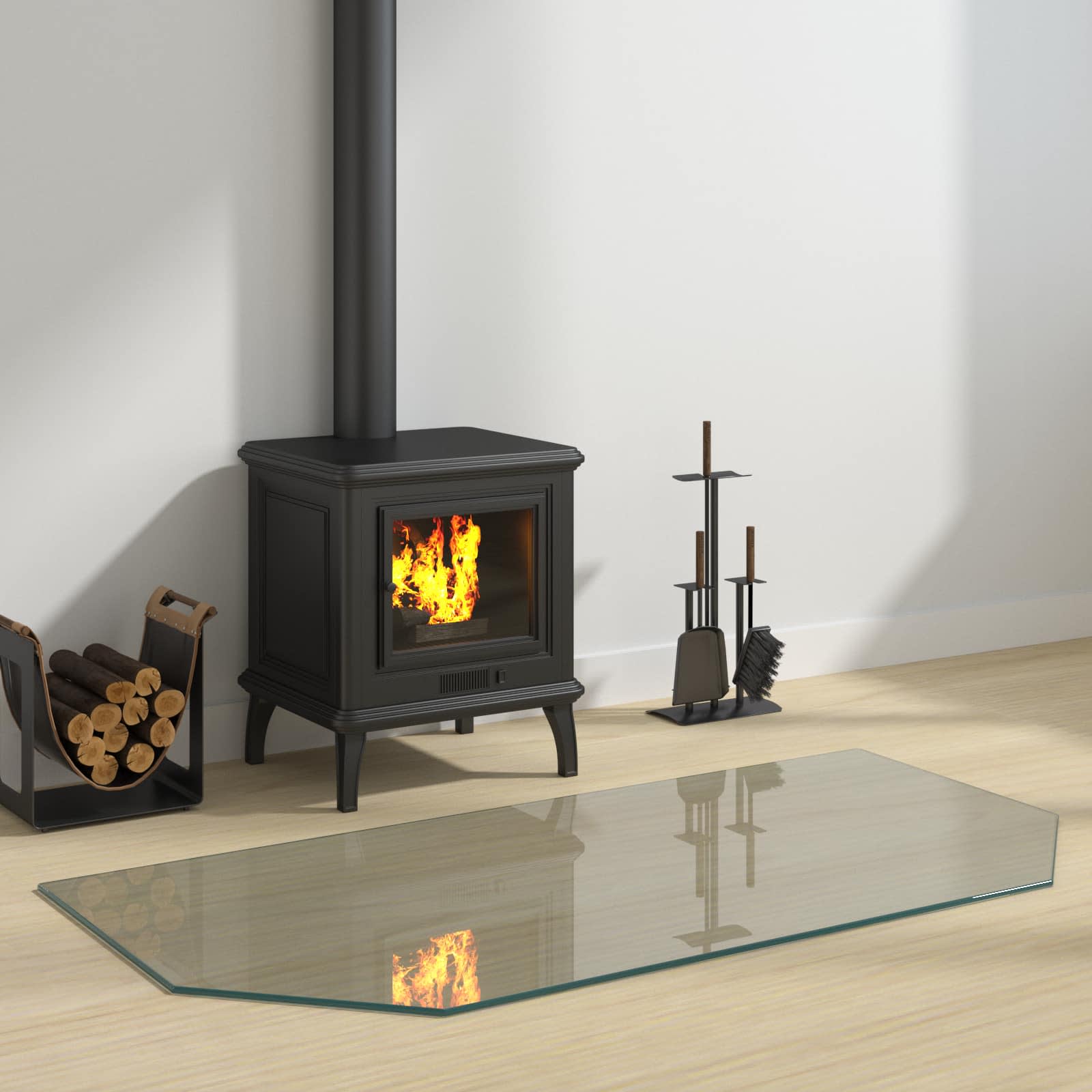 Feuerstelle Glasplatte Transparent 80 x 50 cm Glas