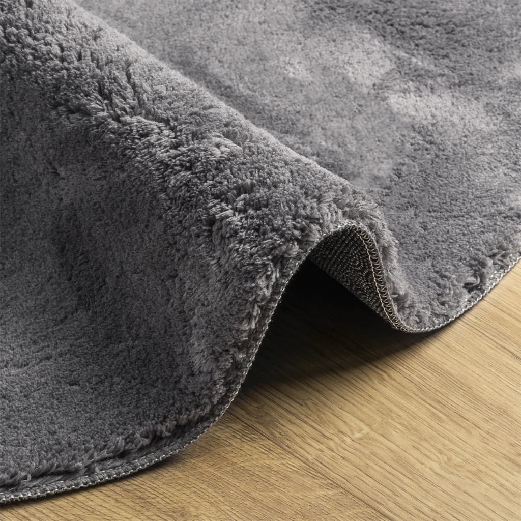 Teppich HUARTE Kurzflor Weich und Waschbar Anthrazit 60x110 cm