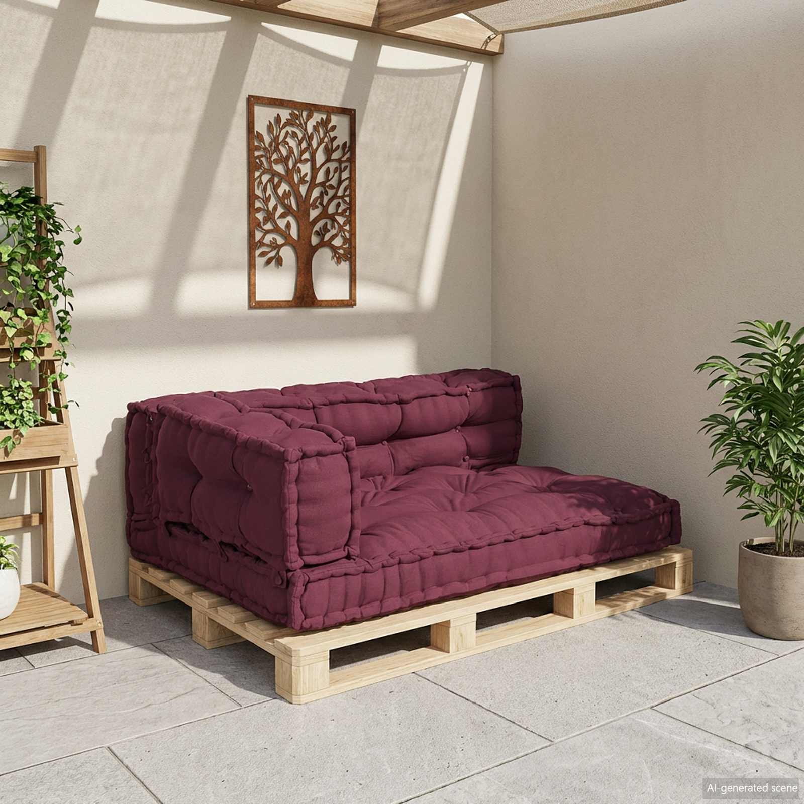 Palettensofa-Auflage Mehrfarbig Stoff Patchwork