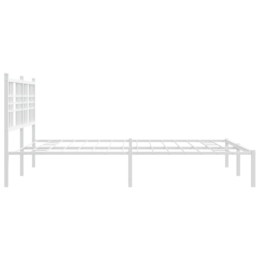 Bettgestell mit Kopf- und Fußteil Metall Schwarz 90x200 cm
