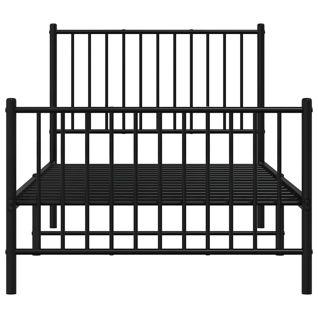 Bettgestell Metall Schwarz 75x190 cm