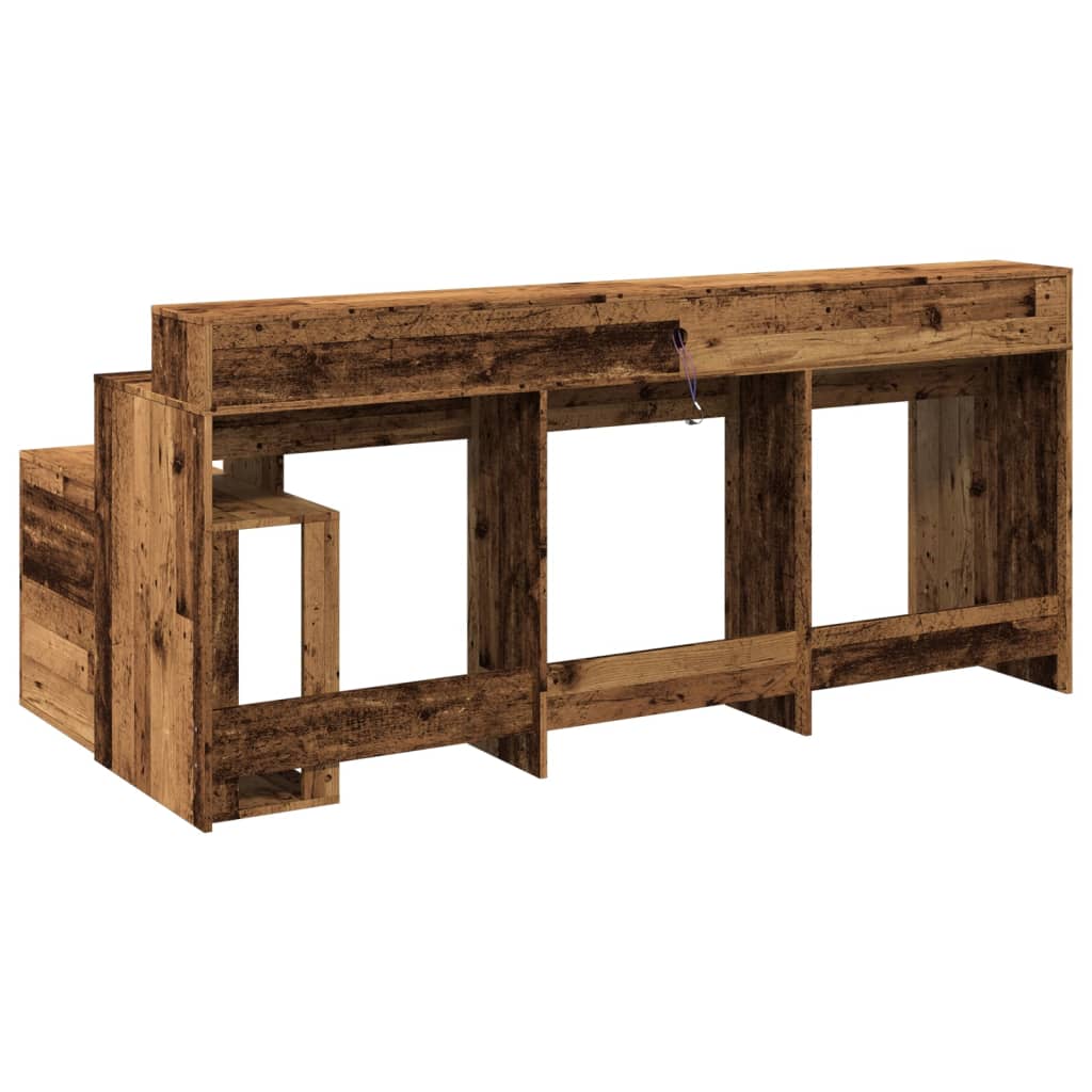 LED-Schreibtisch Weiß 200x104x91 cm Holzwerkstoff