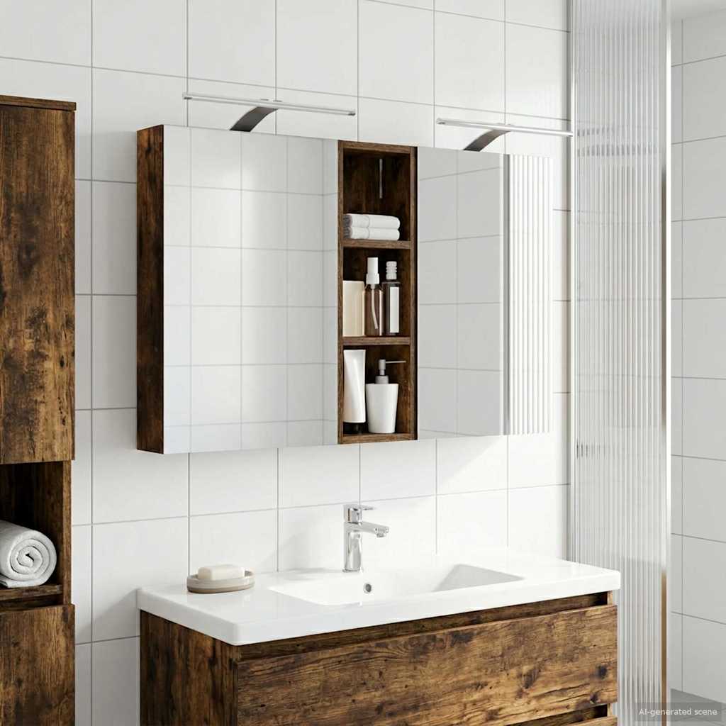 Badezimmerschrank-Set 3 pcs 80 x 10,5 x 50 cm Holzwerkstoff