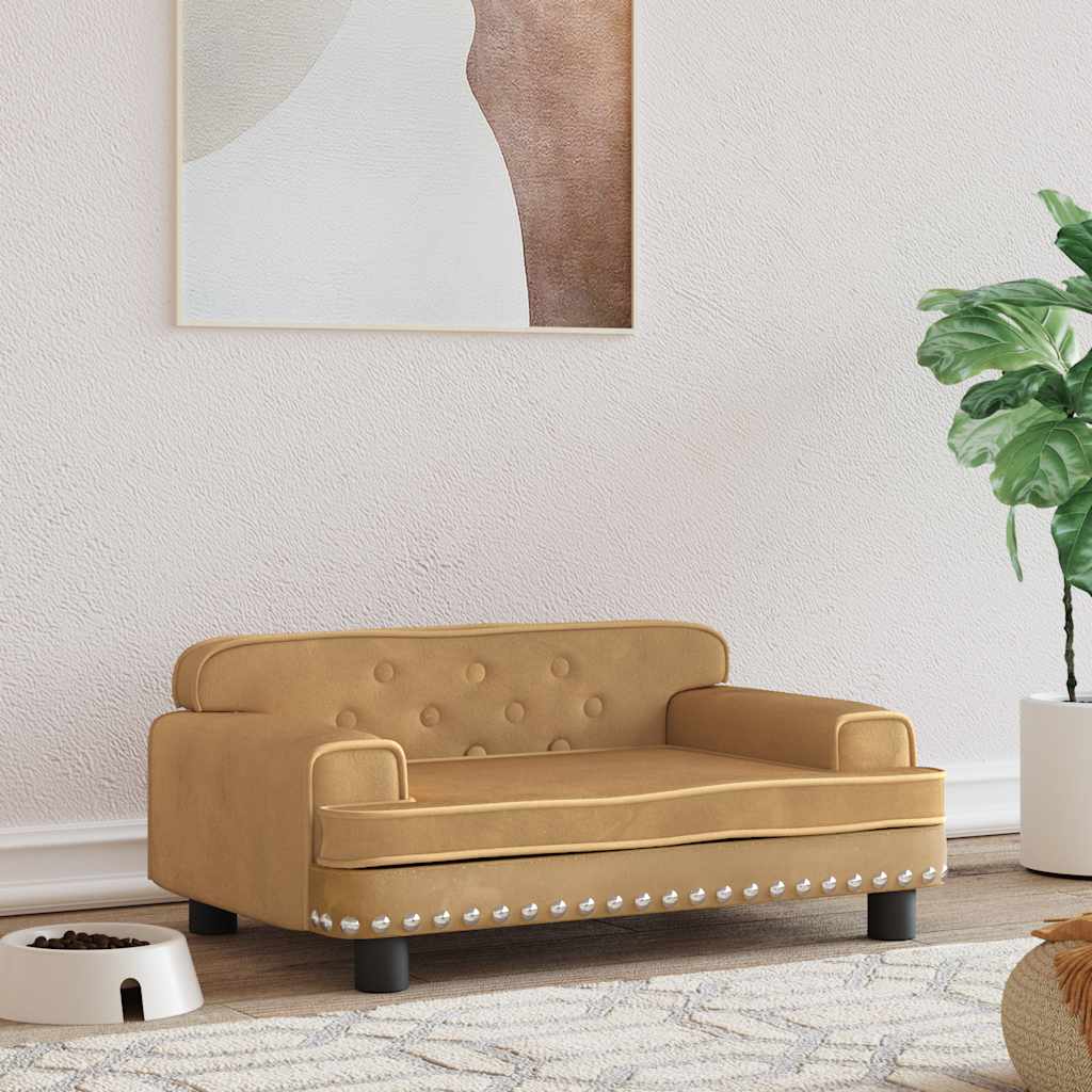 Hundebett Rosa 90x53x30 cm Samt