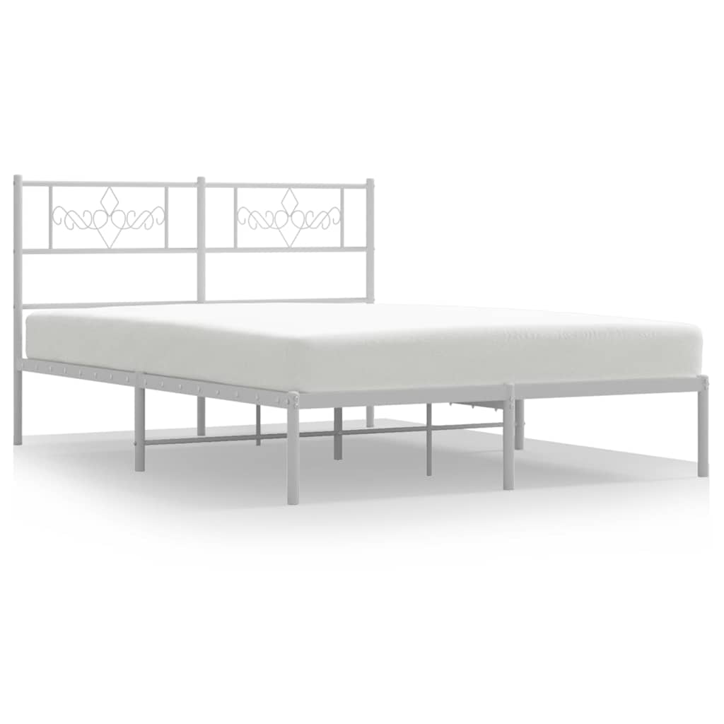 Bettgestell mit Kopfteil Metall Schwarz 100x190 cm