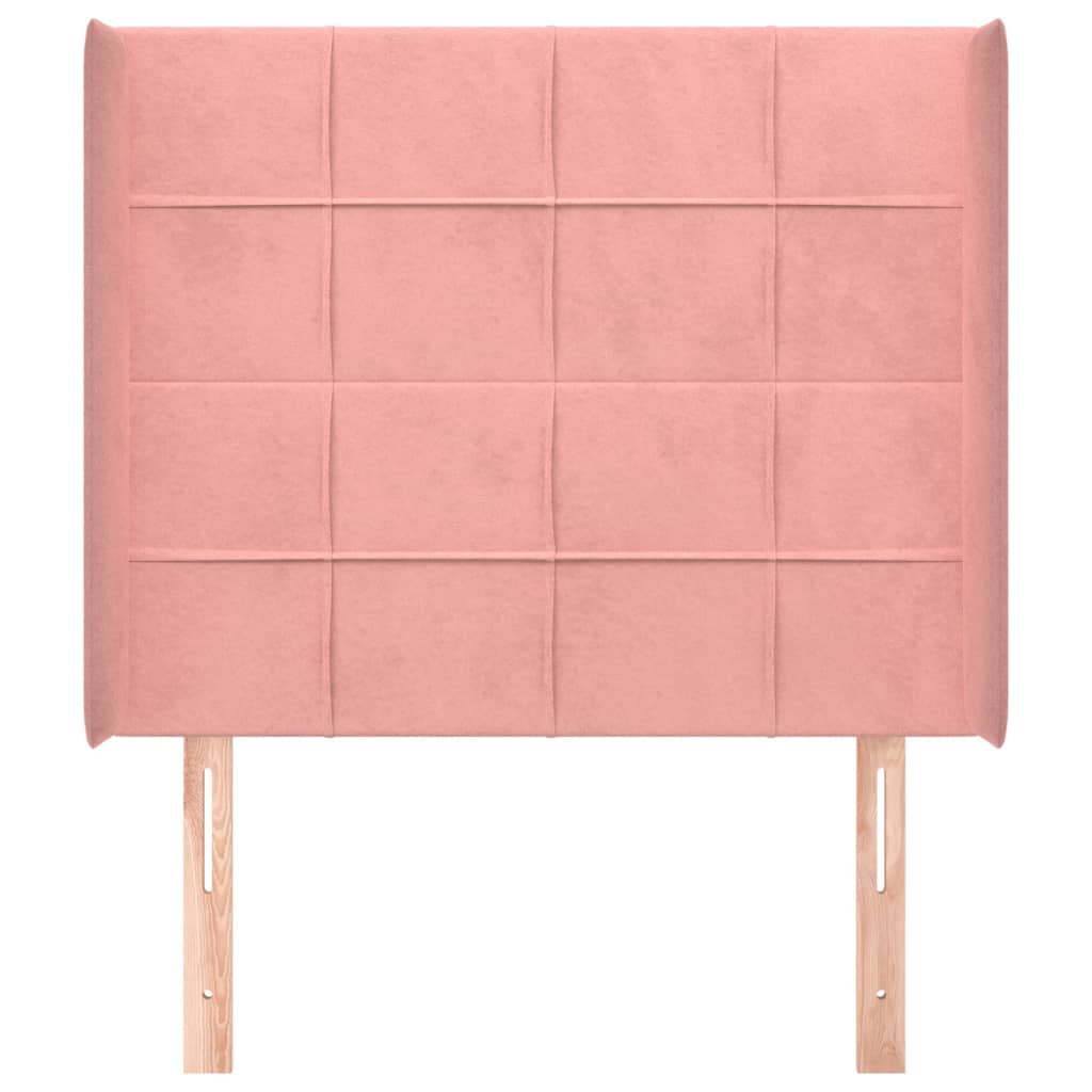 Kopfteil mit Ohren Dunkelblau 93x16x78/88 cm Samt
