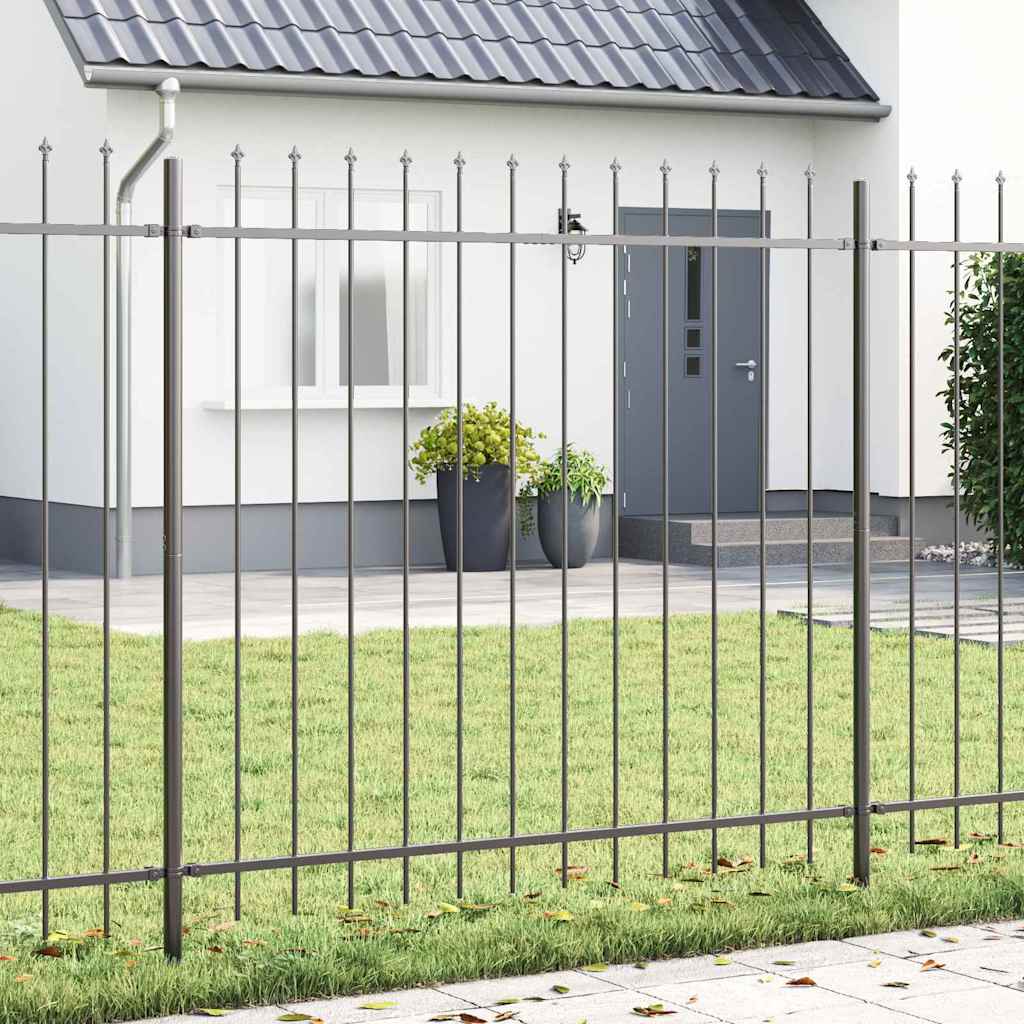 Gartenzaun Woerden mit Speerspitze Stahl 181 x 60 cm Schwarz